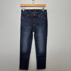WHITE HOUSE BLACK MARKET the slim dark wash jeans in 2S SHORT